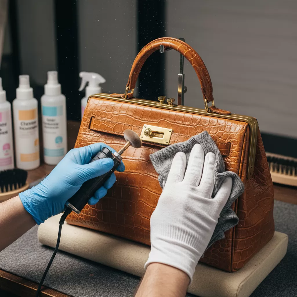 gemini_image_1770835294 Dịch vụ spa chuyên nghiệp giúp khôi phục hoàn toàn diện mạo cho túi xách