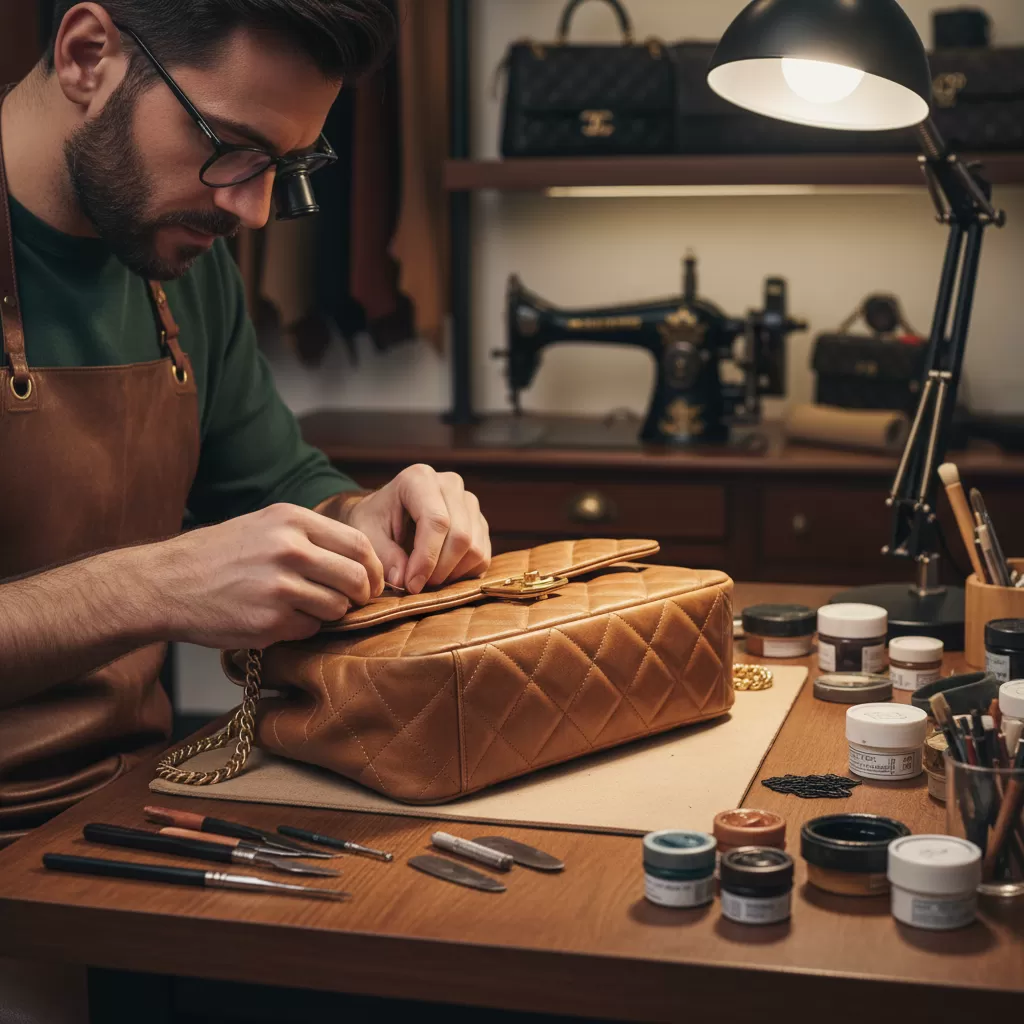 gemini_image_1770835864 Việc can thiệp kịp thời giúp giữ vững giá trị cho chiếc túi hiệu