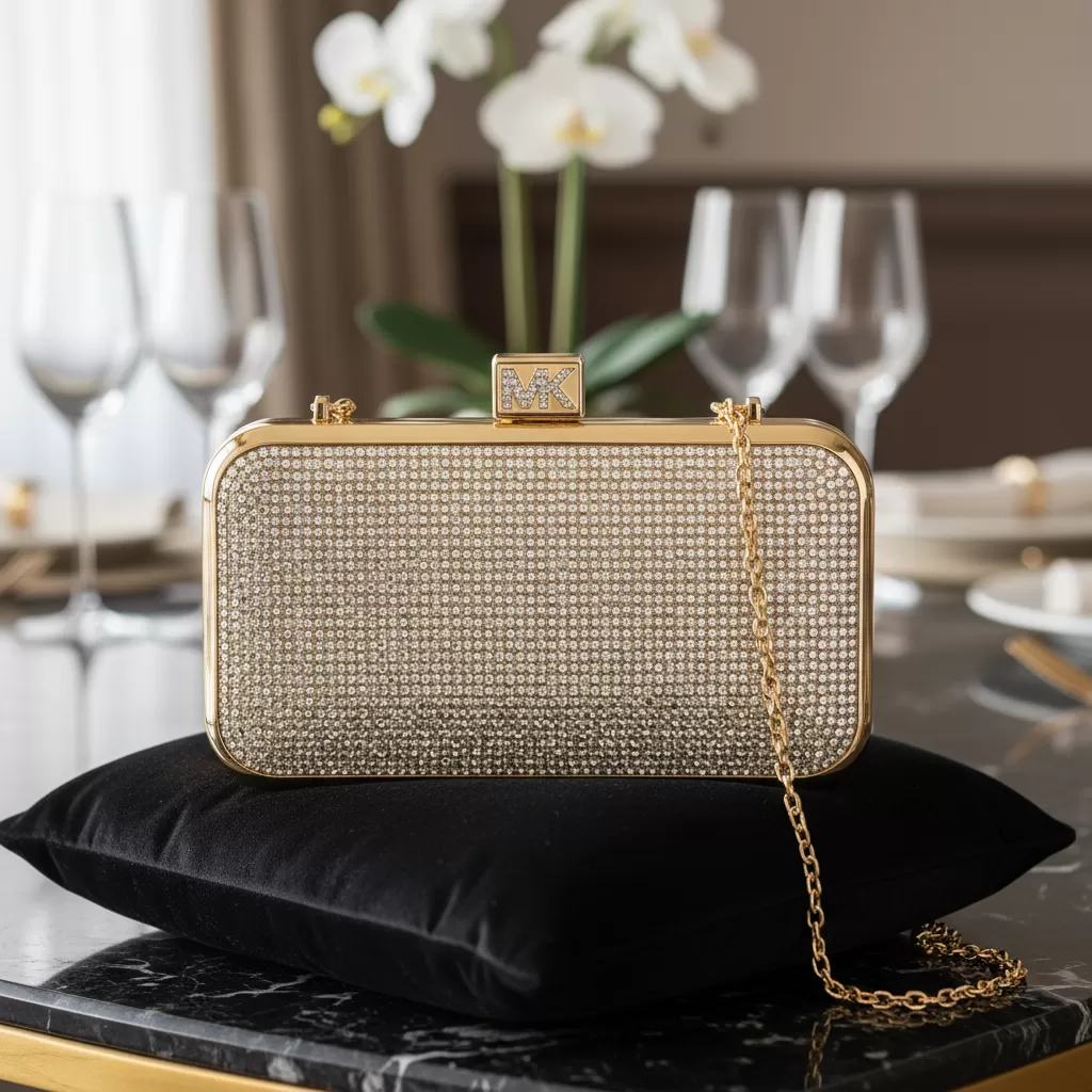 gemini_image_1770839195 Ví Michael Kors cầm tay là phụ kiện hoàn hảo tôn vinh vẻ đẹp sang trọng của phái nữ trong các buổi tiệc