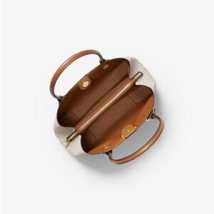 Giỏ xách Michael Kors hàng hiệu authentic Mercer Gallery MD Center Zip Tote Vanilla Bag, giỏ xách MK chính hãng giành cho nữ, túi xách michael kors hàng hiệu màu trắng size trung, túi xách MK hàng hiệu dạo phố, túi xách MK văn phòng