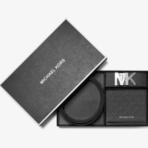 Set dây Nịt Và Ví Nam Michael Kors 36U1LGFY7B Gift Belt Billfold Wallet Black