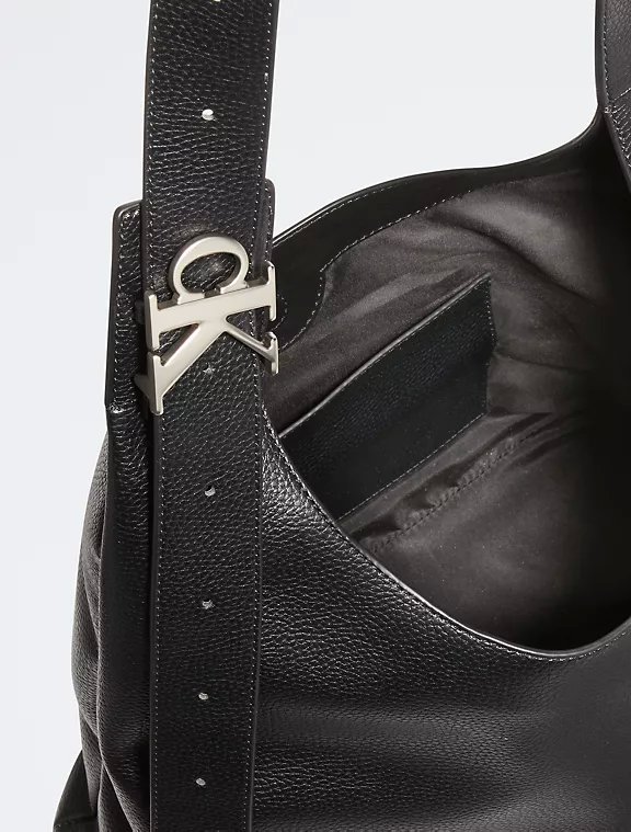 Túi Ck Đeo Vai Màu Đen Archive Hardware Buckle Shoulder Bag