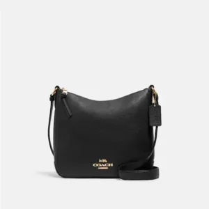 Túi Xách Coach Màu Đen Đeo Chéo C1648 Pebbed Leather Ellie File Black