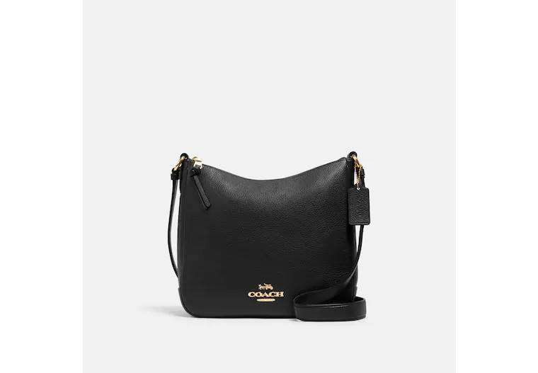 Túi Xách Coach Màu Đen Đeo Chéo C1648 Pebbed Leather Ellie File Black.