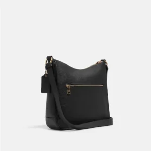 Túi Xách Coach Màu Đen Đeo Chéo C1648 Pebbed Leather Ellie File Black