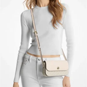 Túi Đeo Chéo Michael Kors 35F4GTVC1B Jet Set travel Lt Crm Multi Sm Flap Xbody Vanilla Logo Small
