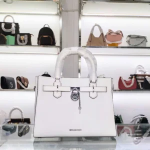 Túi Michael Kors 35S3SHMS6L Hamilton Md Satchel Leather Optic White