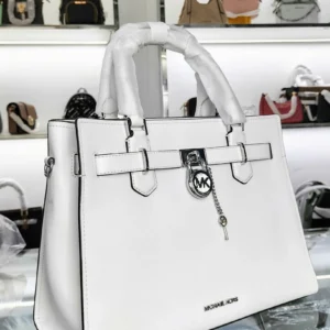 Túi Michael Kors 35S3SHMS6L Hamilton Md Satchel Leather Optic White