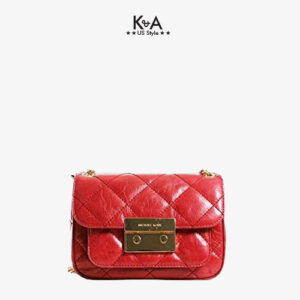 Túi xách Michael Kors hàng hiệu đeo chéo Sloan Small Quilted Shoulder Flap Leather Chili Bag, túi xách MK hàng hiệu đeo chéo minisize, túi xách MK hàng hiệu chính hãng dự tiệc, túi xách MK hàng hiệu màu đỏ, túi xách MK chính hãng authentic giành cho nữ
