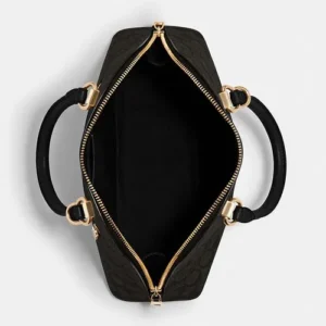 Túi Hến Coach Katy Satchel In Signature Medium Im Brown Black Canvas