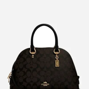 Túi Hến Coach Katy Satchel In Signature Medium Im Brown Black Canvas