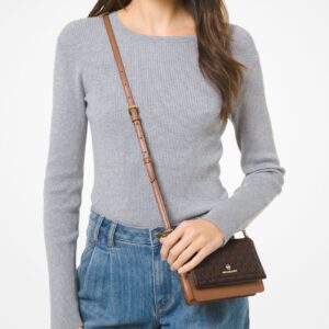 Túi Michael Kors đeo chéo size mini 32S1GT9C2B Jet Set Charm Phone Crossbody Brown