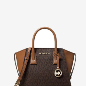 Túi Michael Kors đeo chéo màu nâu logo size trung 35F1G4VM2B Avril Satchel Leather Brown