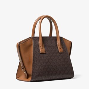 Túi Michael Kors đeo chéo màu nâu logo size trung 35F1G4VM2L Avril Satchel Leather Brown