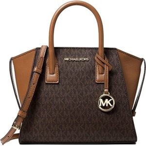 Túi Michael Kors đeo chéo màu nâu logo size trung 35F1G4VM2L Avril Satchel Leather Brown