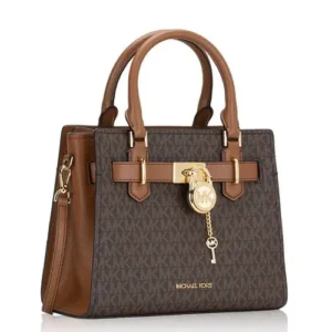 Túi Michael Kors Đeo Chéo 35F1GHMS1B Hamilton SM Satchel Brown Small Bag