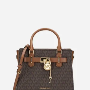Túi Michael Kors Đeo Chéo 35F1GHMS1B Hamilton SM Satchel Brown Small Bag