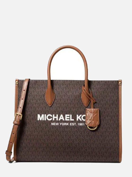 Túi Xách Michael Kors Mirella Medium EW Tote Brown Leather Satchel Shoulder Bag