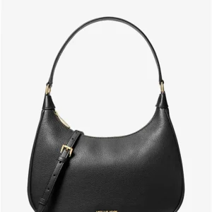 Túi Michael Kors Đeo Chéo Màu Đen Cora Large Pebbled Leather Shoulder Bag