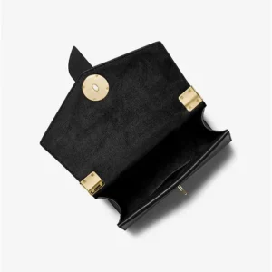 Túi Xách Michael Kors Màu Đen Đeo Chéo Size Trung 30H1GGRS2L Greenwich MD Satchel Leather Black