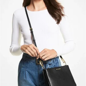 Túi Xách Michael Kors Màu Đen Đeo Chéo Size Trung 35H1G9TC8L Trisha MD Crossbody Black