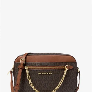 Túi Xách Michael Kors Màu Nâu Đeo Chéo 35S1GTTC9B Jet Set Large Logo Crossbody Bag