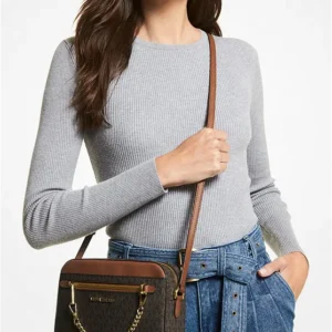 Túi Xách Michael Kors Màu Nâu Đeo Chéo 35S1GTTC9B Jet Set Large Logo Crossbody Bag