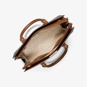 Túi Xách Michael Kors Màu Nâu Đeo Chéo Size Trung 30F2G9VS2B Valerie MD EW Satchel Brown
