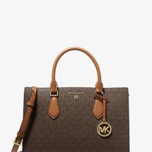 Túi Xách Michael Kors Màu Nâu Đeo Chéo Size Trung 30F2G9VS2B Valerie MD EW Satchel Brown