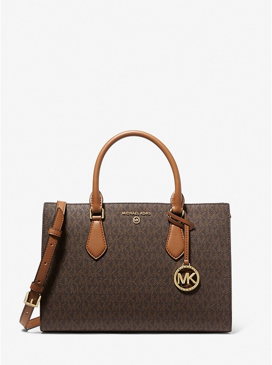 Túi Xách Michael Kors Màu Nâu Đeo Chéo Size Trung 30F2G9VS2B Valerie MD EW Satchel Brown
