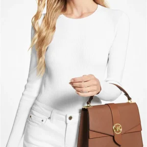 Túi Xách Michael Kors Màu Nâu Đeo Chéo Size Trung 30H1GGRS2L Greenwich MD Satchel Leather Luggage