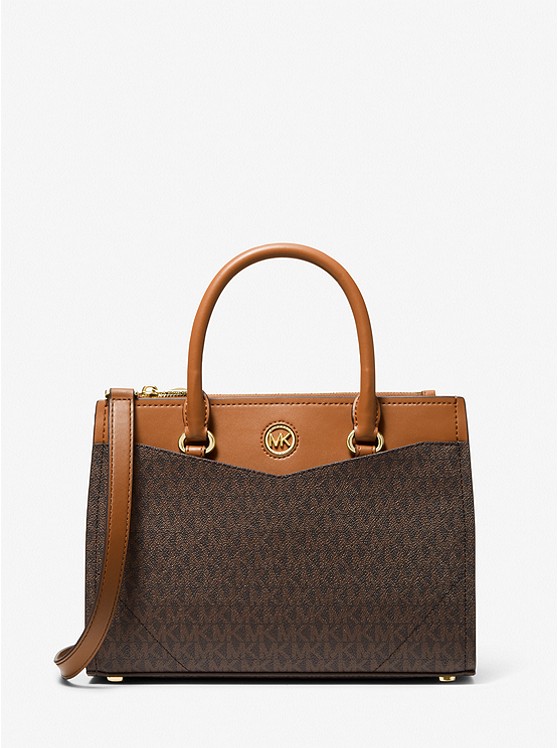 Túi xách Michael Kors Màu Nâu Đeo Chéo Size Trung 30T2GZTS2B Everly MD Satchel Brown.