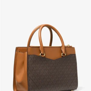 Túi xách Michael Kors Màu Nâu Đeo Chéo Size Trung 30T2GZTS2B Everly MD Satchel Brown