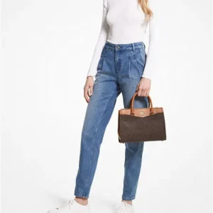 Túi xách Michael Kors Màu Nâu Đeo Chéo Size Trung 30T2GZTS2B Everly MD Satchel Brown