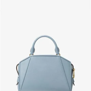Túi Xách Michalel Kors Màu Xanh Đeo Chéo Size Trung 30F1G9CS1L Cleo SM Satchel Leather Pale Blue