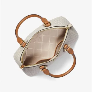 Túi hến Michael Kors size lớn 30S3G6VS2B Veronica Md Dome Satchel Vanilla Large Bag