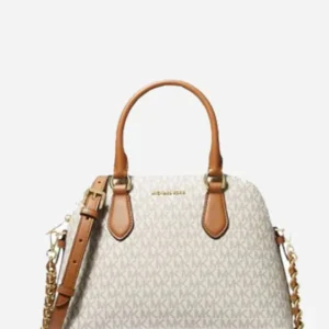 Túi hến Michael Kors size lớn 30S3G6VS2B Veronica Md Dome Satchel Vanilla Large Bag