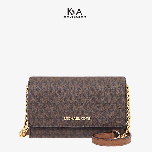 Ví Micheal Kors đeo chéo Jet Set Travel Medium Phone Brown Xbody
