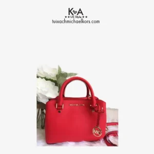 Túi xách Michael Kors đeo chéo màu đỏ Savanah Small DK Sangria