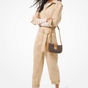 Túi xách Michael Kors kẹp nách Carmen Xs Pouchette Brown Bag, túi xách MK chính hãng kẹp nách màu nâu dự tiệc, túi xách MK hàng hiệu cao cấp kẹp nách, giỏ xách Michael Kors kẹp nách màu nâu dạo phố, giỏ xách MK authentic màu nâu