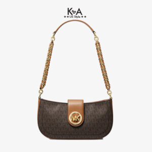 Túi xách Michael Kors kẹp nách Carmen Xs Pouchette Brown Bag, túi xách MK chính hãng kẹp nách màu nâu dự tiệc, túi xách MK hàng hiệu cao cấp kẹp nách, giỏ xách Michael Kors kẹp nách màu nâu dạo phố, giỏ xách MK authentic màu nâu