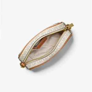 Túi Xách Michael Kors Màu Trắng Đeo Chéo 32F2GT9C0B Jet Set Charm Small Oval Crossbody bag Vanilla