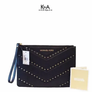 Ví cầm tay Michael Kors size lớn Ellis Zip Clutch, ví cầm tay michael kors size lớn, ví MK cầm tay hàng hiệu giành cho nữ, ví MK chính hãng màu đen dự tiệc, bóp Michael Kors giành cho nữ màu đen dạo phố, bóp MK hàng hiệu authentic giành cho nữ