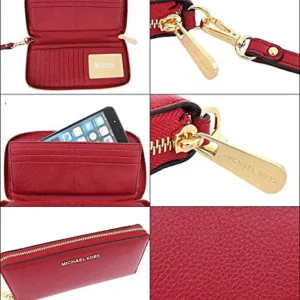 Ví cầm tay nữ Michael Kors màu đỏ size lớn jet set travel continental large red wallet, ví MK cầm tay hàng hiệu giành cho nữ, vi MK chính hãng màu đỏ, Ví MK hàng hiệu size lớn, bóp Michael Kors giành cho nữ màu đỏ, bóp MK hàng hiệu authentic giành cho nữ