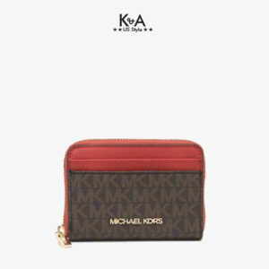 Ví cầm tay Michael Kors hàng hiệu mã 35H9GTVZ2B JET SET TRAVEL MD ZA CARD CASE FLAME,vi MK cam tay hang hieu danh cho nu, vi MK chinh hang mau do logo, Vi MK hang hieu size nho, bop Michael Kors danh cho nu màu do logo