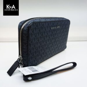 Ví Michael Kors 37S0LACU5B POUCHETTE ADML-PL BLUE cầm tay nam hàng hiệu kích thước lớn, vi Michael Kors nam sanh dieu, vi Michael Kors nam size lon,  vi Michael Kors hang hieu chinh hang, vi Michael Kors authentic mau xanh den