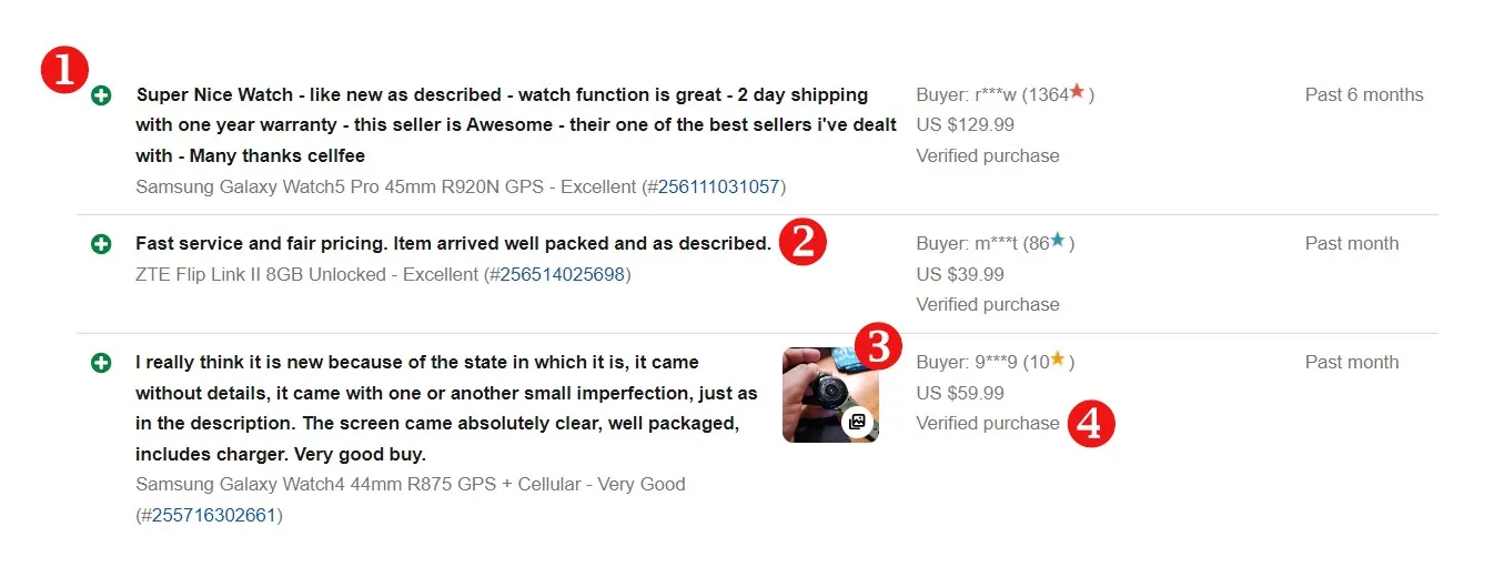 Kiểm tra kỹ chỉ số Feedback là bước quan trọng khi săn túi MK trên Ebay