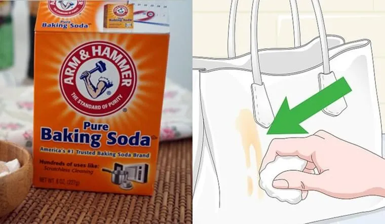 Baking soda không chỉ tẩy ố mà còn giúp khử mùi hiệu quả cho túi xách
