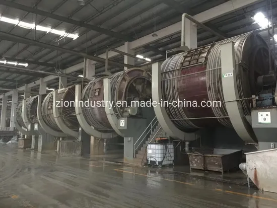 Hệ thống trống nhuộm hiện đại giúp màu sắc thẩm thấu sâu vào cấu trúc sợi da