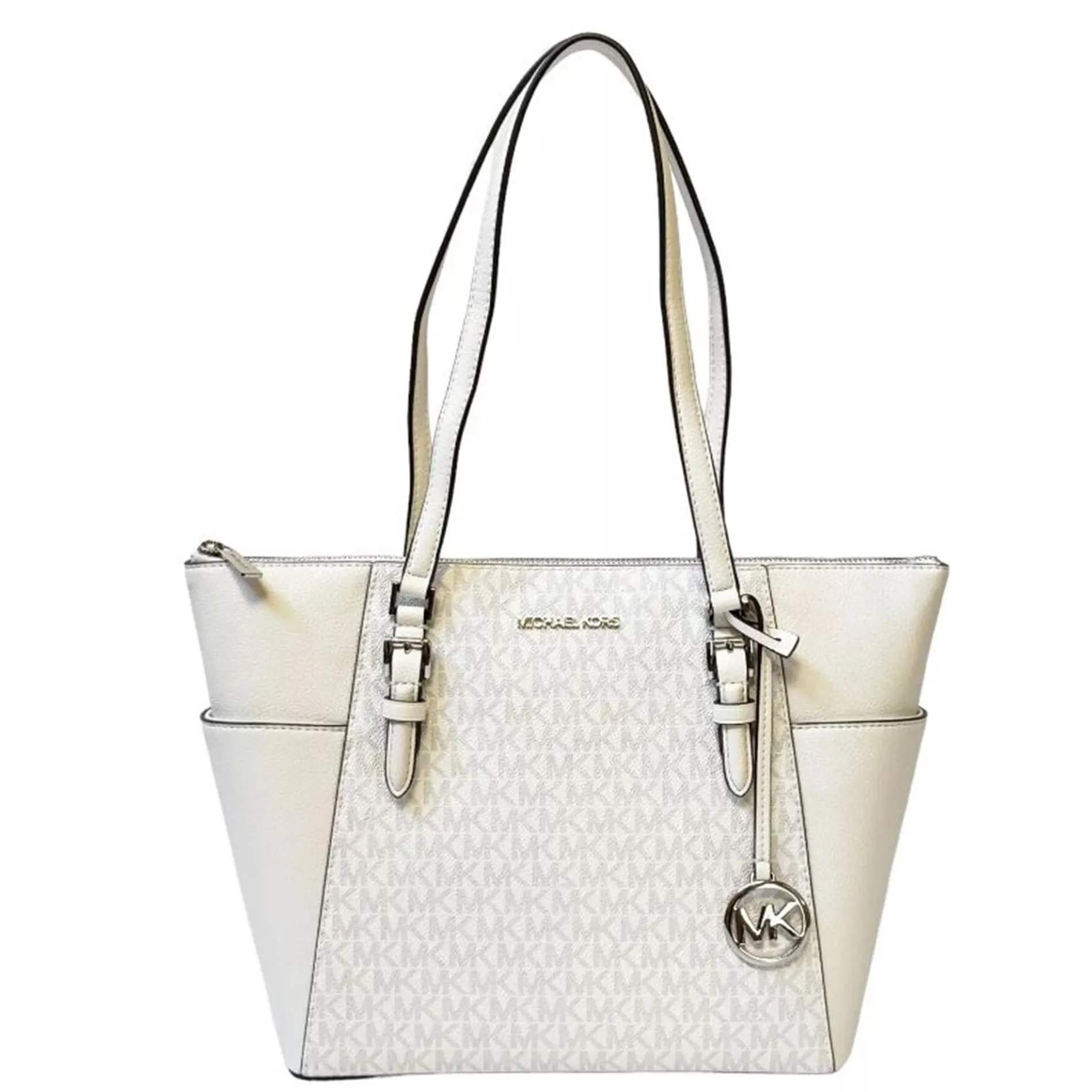 michael-kors-womens-charlotte-large-logo-and-leather-top-zip-tote-bag-optic-white-35t4scft7b-opwhite_d3d70893-eca7-45ff-8dc9-e72f01985c99-380e24ef30318bbad87ad6f17ef7e4eb Một chiếc túi Michael Kors được trưng bày chuyên nghiệp sẵn sàng cho việc quay video check